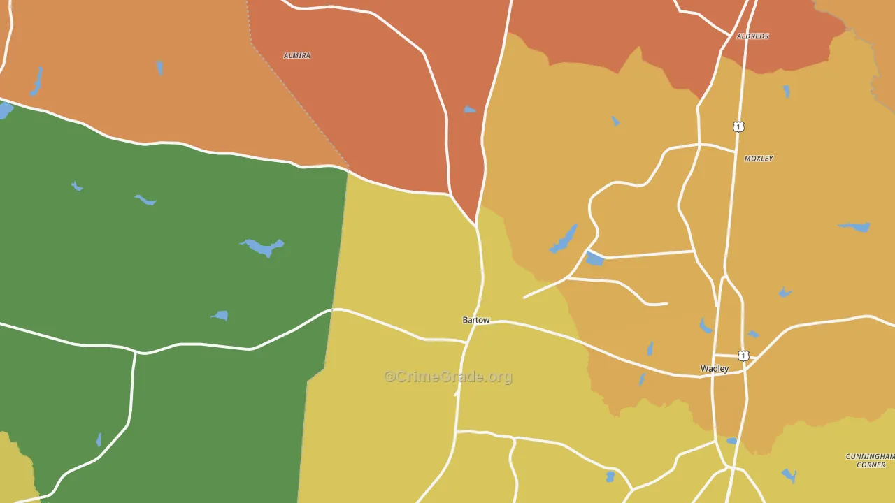 Bartow, GA Map of Vandalism Rates