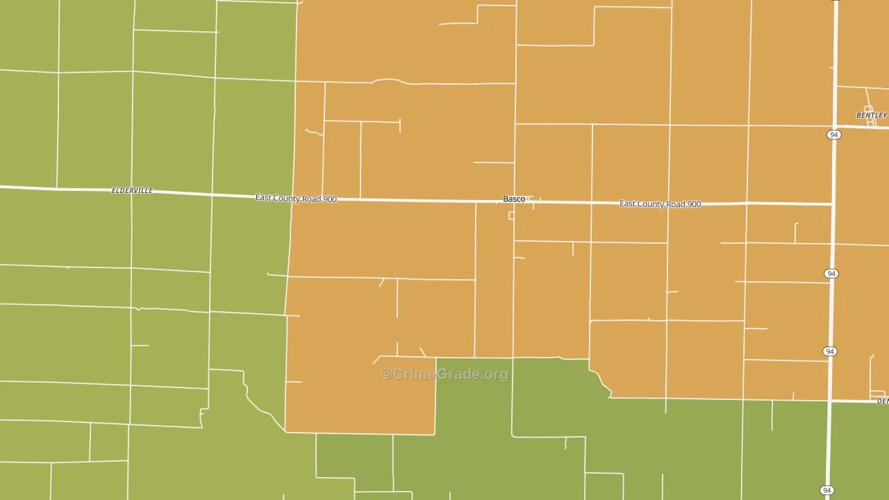 Basco, IL Map of Vandalism Rates