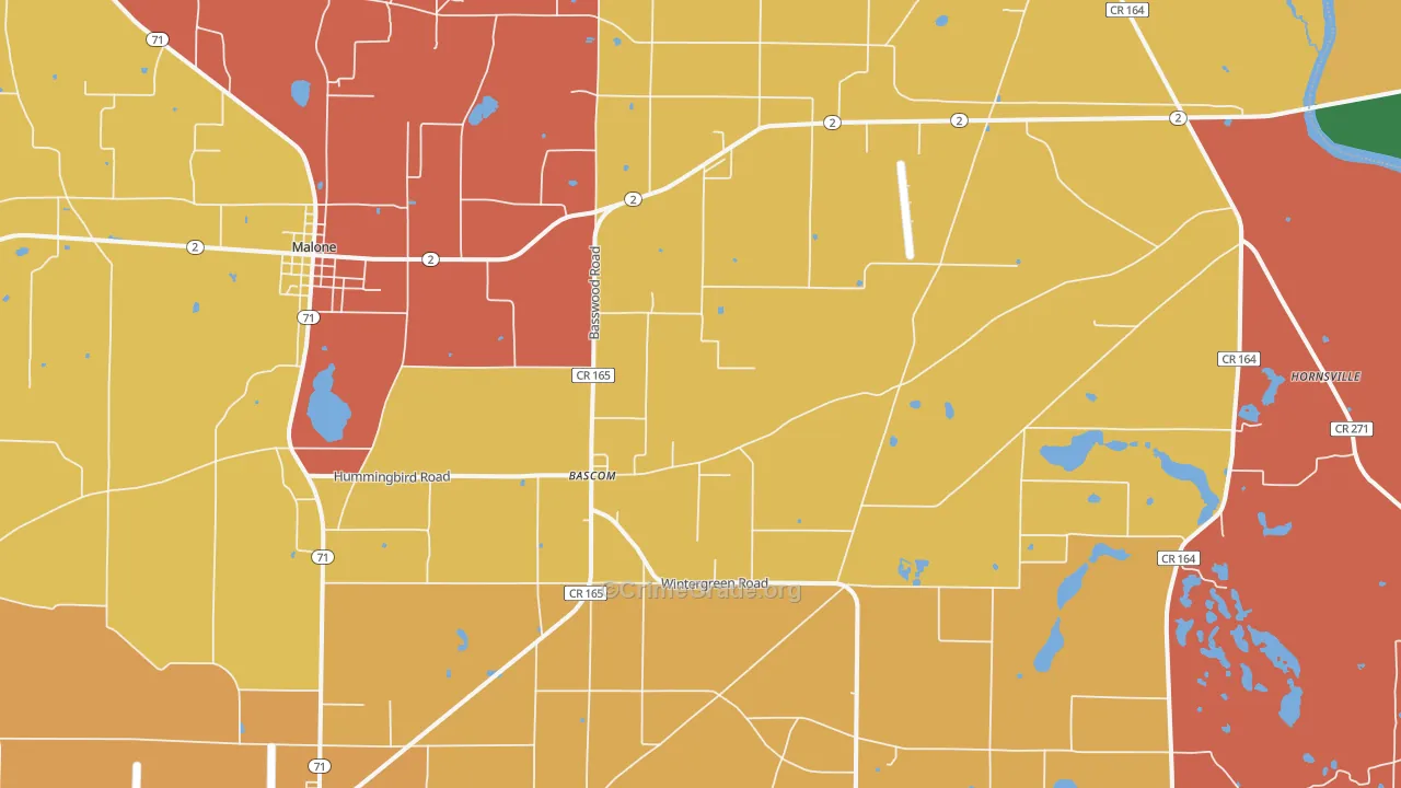 Bascom, FL Map of Vandalism Rates