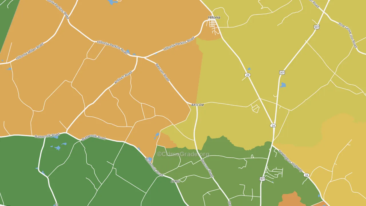Bascom, GA Map of Vandalism Rates