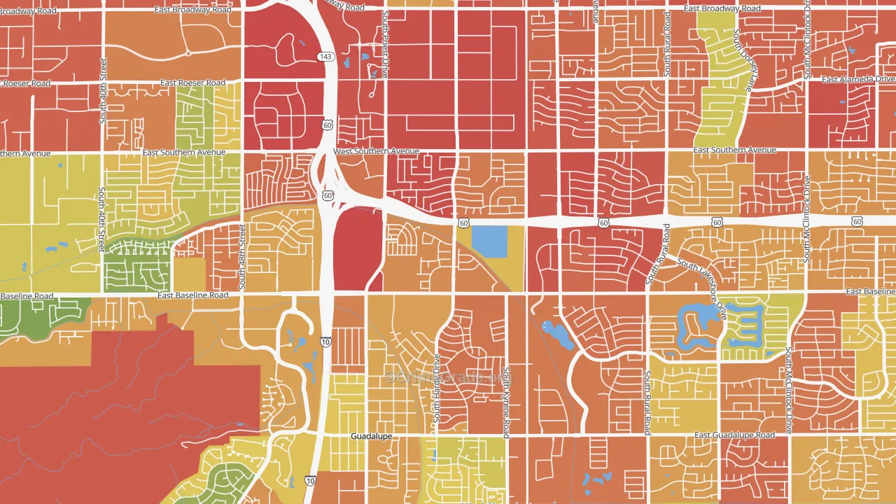 Baseline-Hardy, Tempe, AZ Map of Vandalism Rates