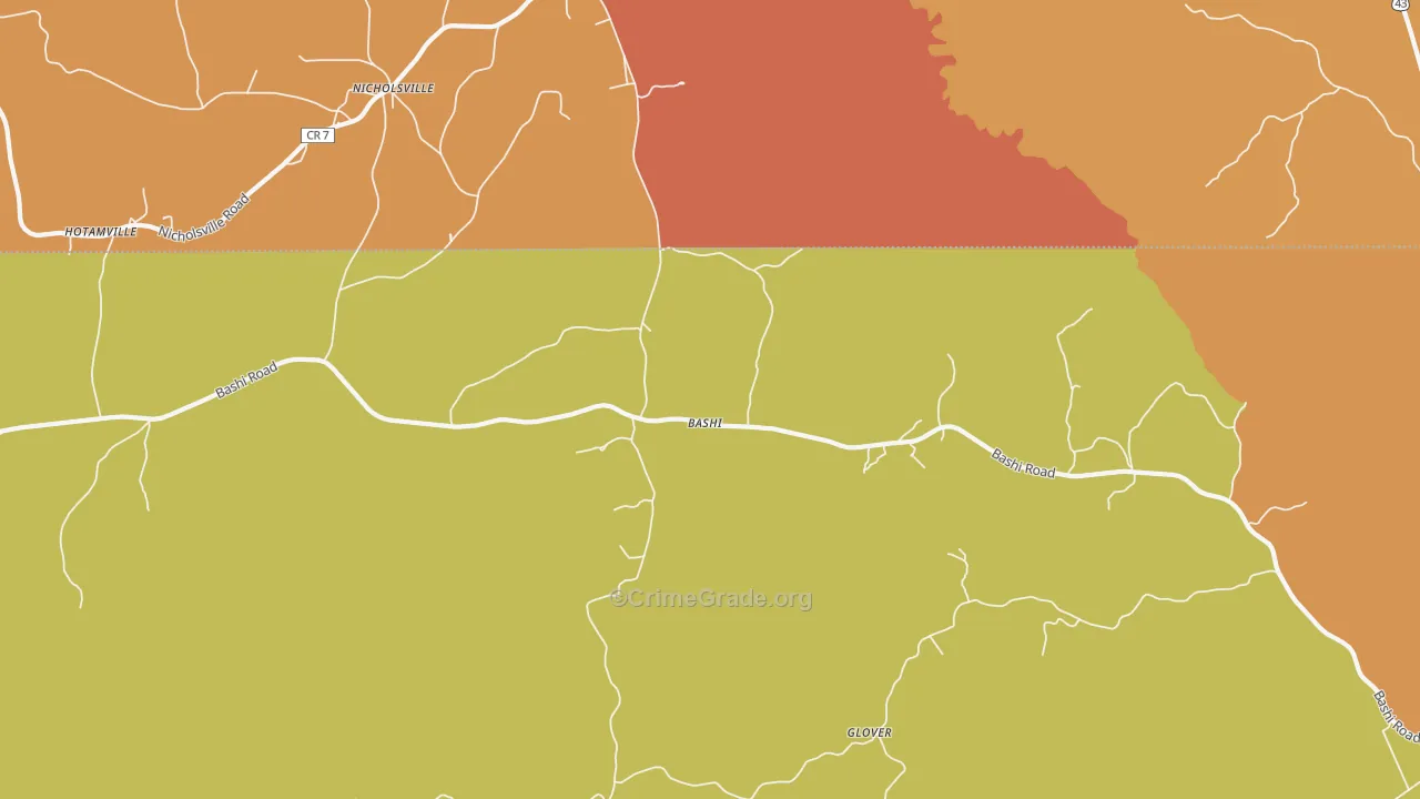 Bashi, AL Map of Vandalism Rates