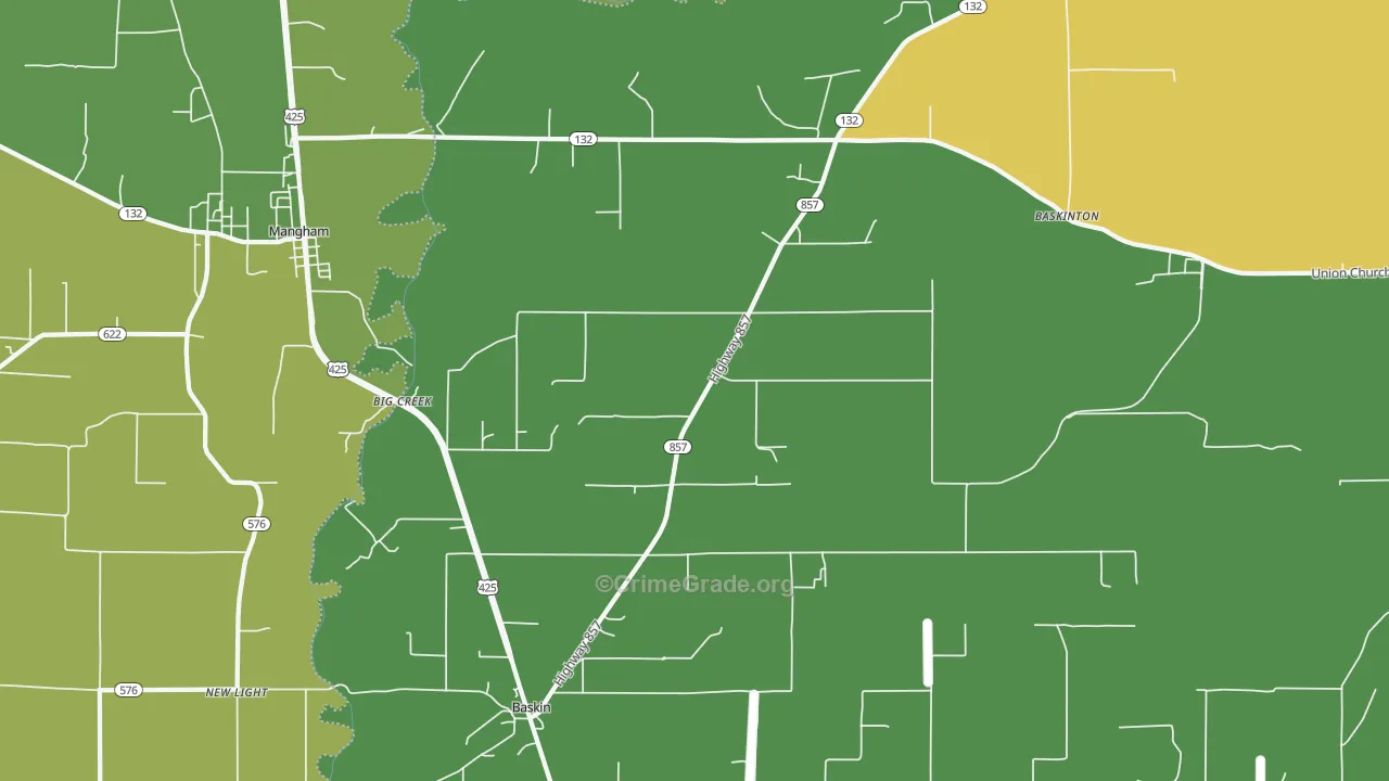 Baskin, LA Map of Vandalism Rates