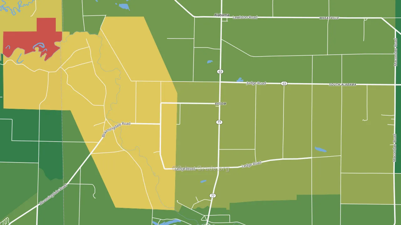 Basom, NY Map of Vandalism Rates