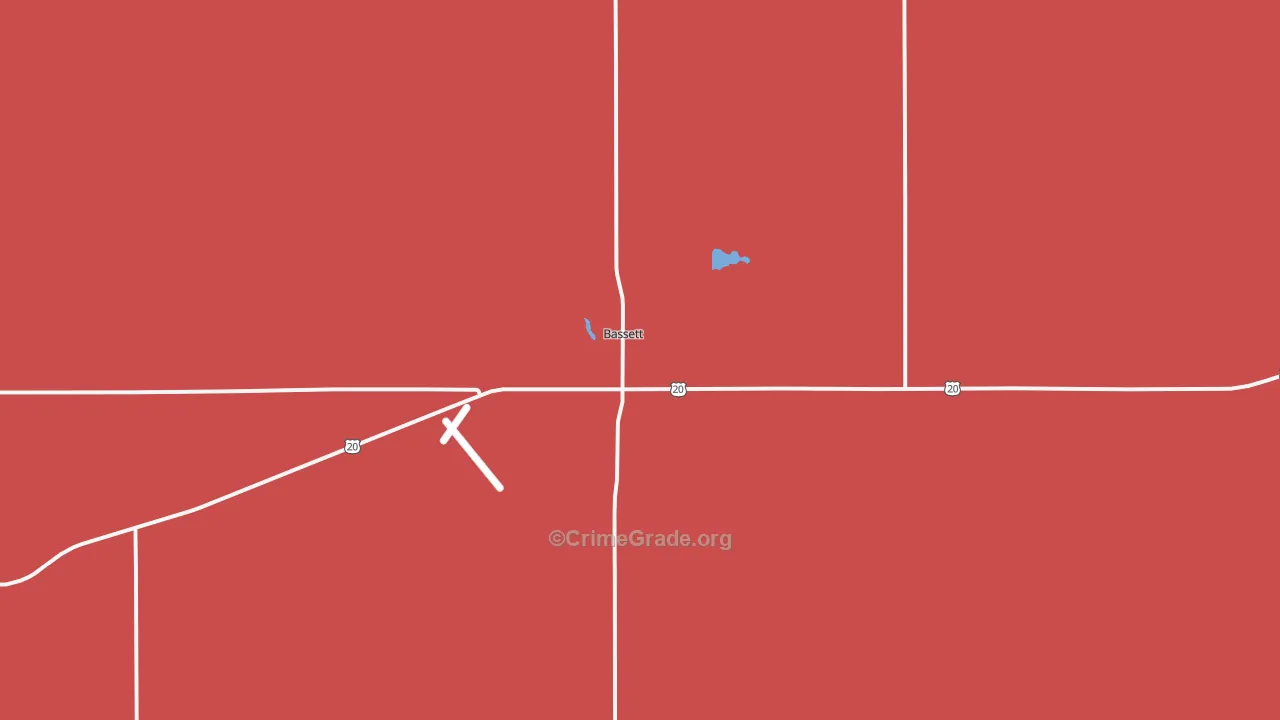 Bassett, NE Map of Vandalism Rates