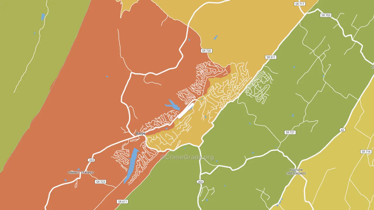 Basye, VA Map of Vandalism Rates