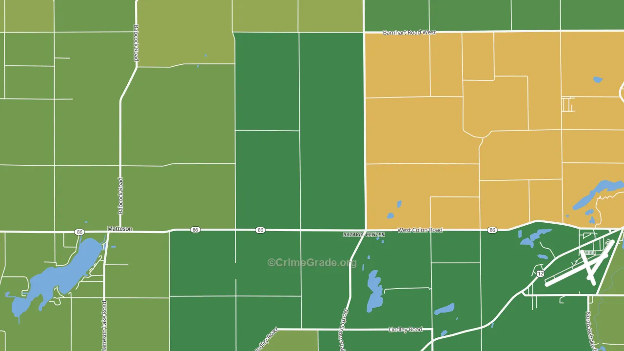 Batavia Center, MI Map of Vandalism Rates