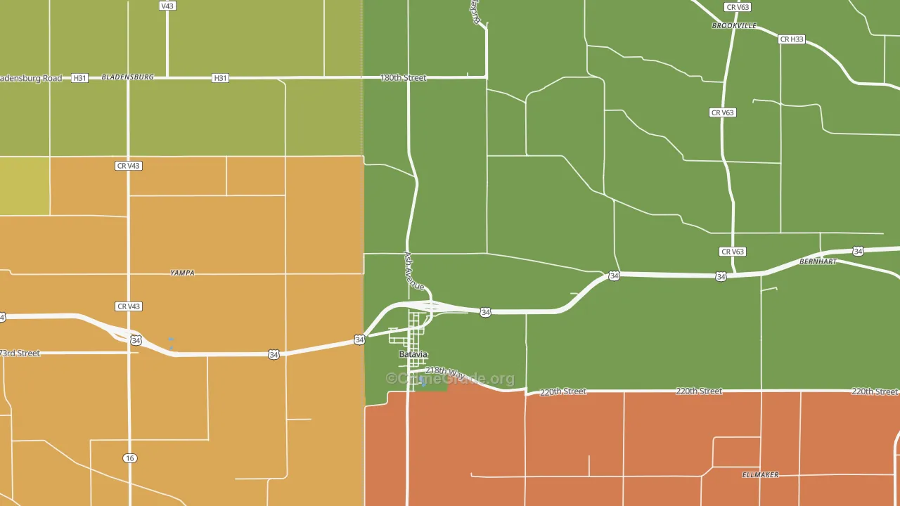 Batavia, IA Map of Vandalism Rates