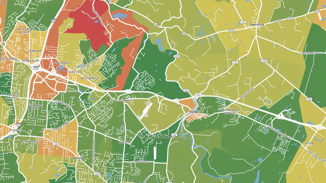 Batavia, OH Map of Vandalism Rates