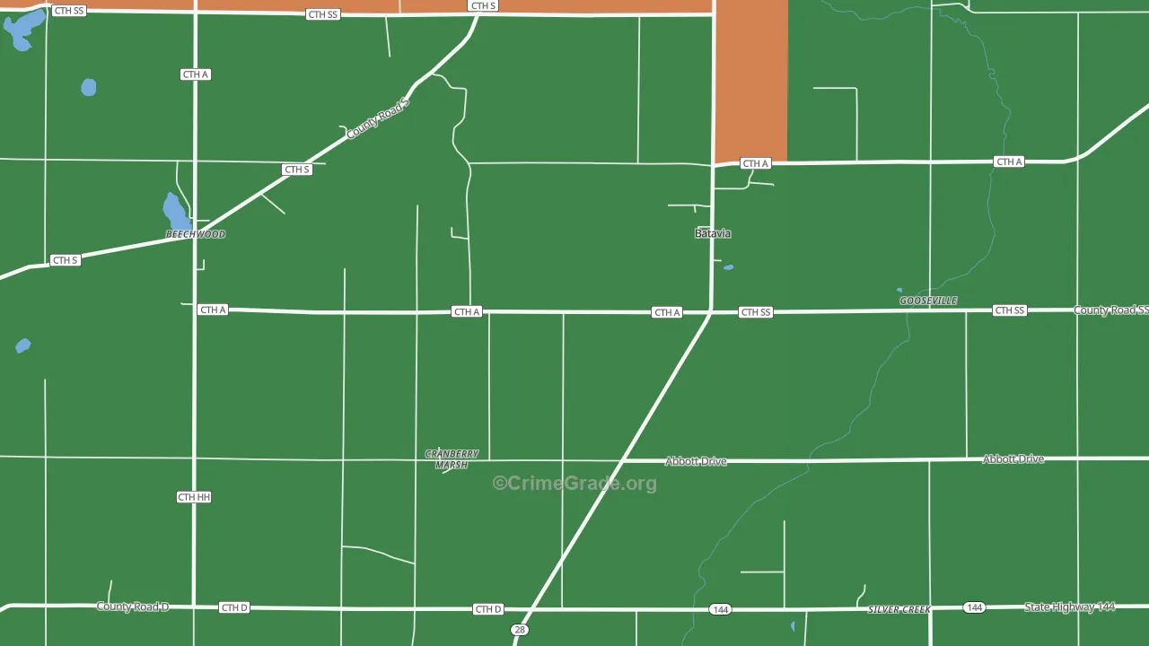 Batavia, WI Map of Vandalism Rates