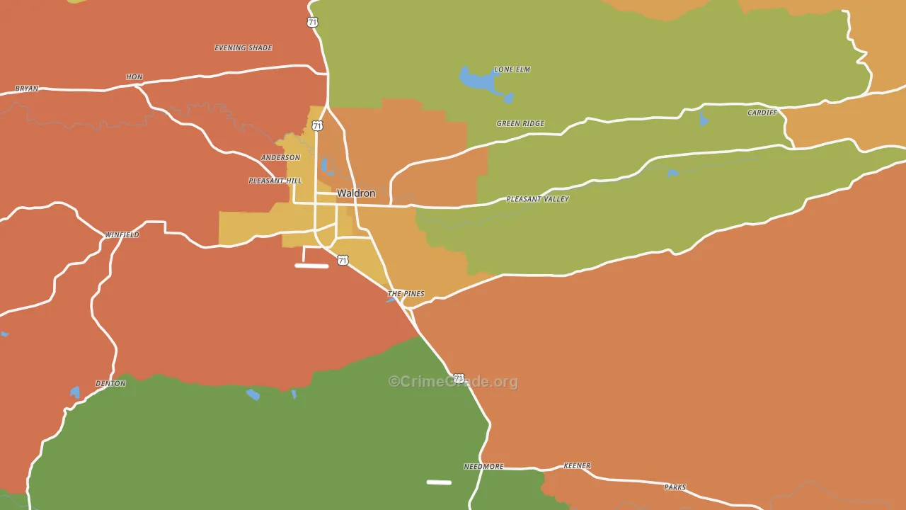 Bates, AR Map of Vandalism Rates