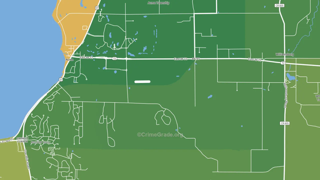 Bates, MI Map of Vandalism Rates