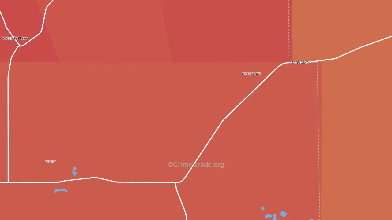 Batesland, SD Map of Vandalism Rates