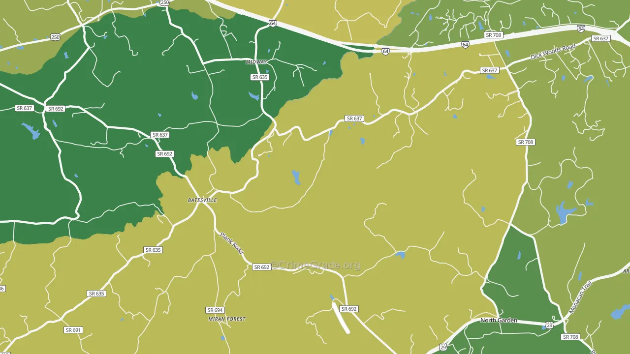 Batesville, VA Map of Vandalism Rates