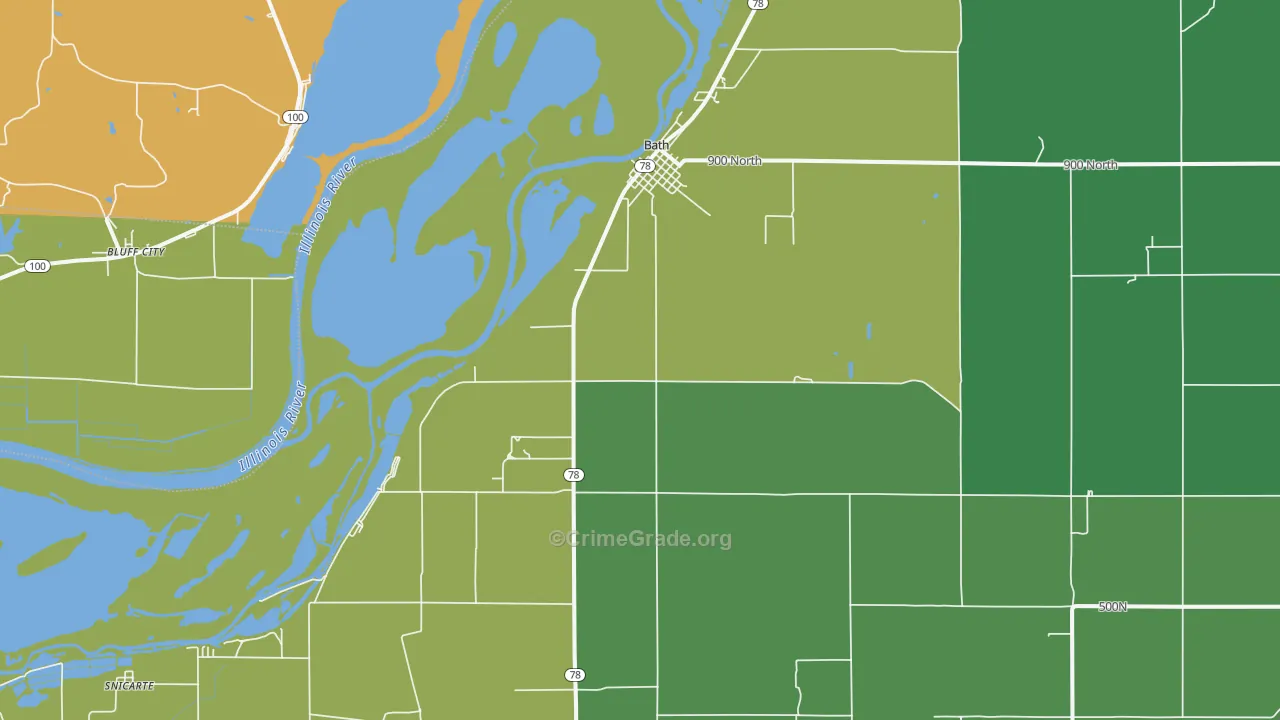 Bath, IL Map of Vandalism Rates