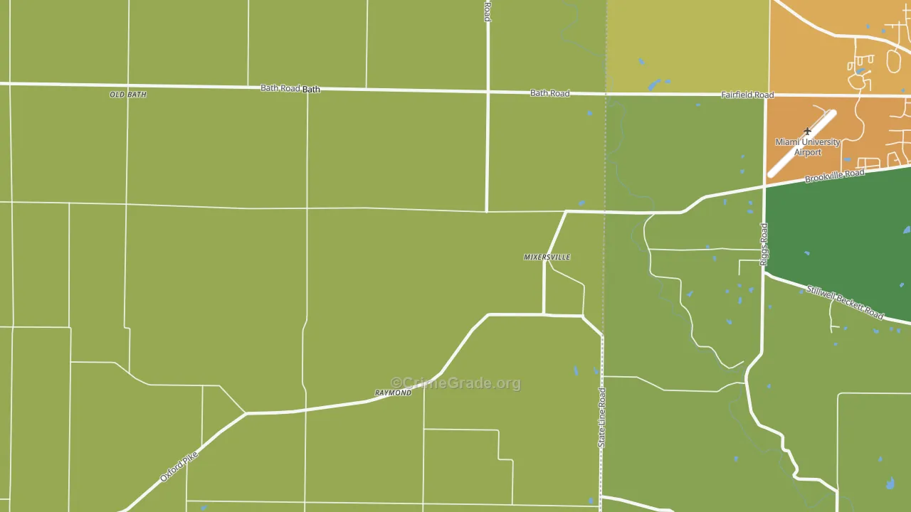 Bath, IN Map of Vandalism Rates