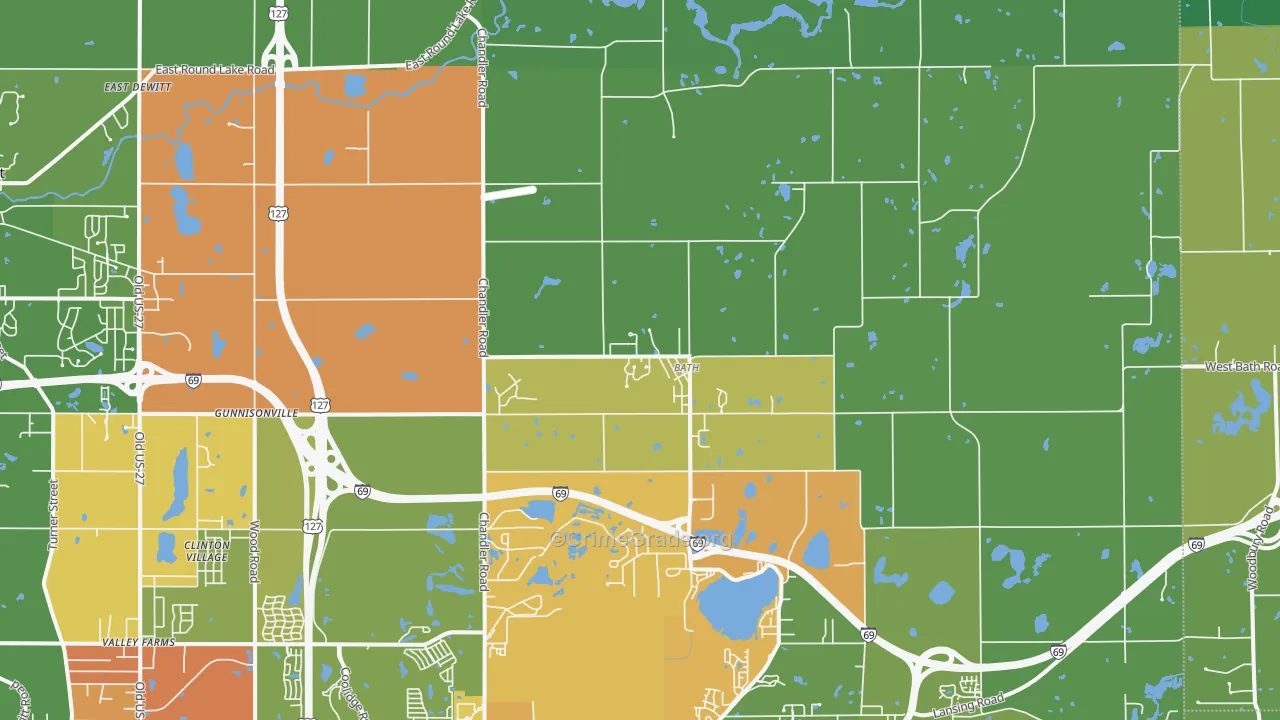 Bath, MI Map of Vandalism Rates