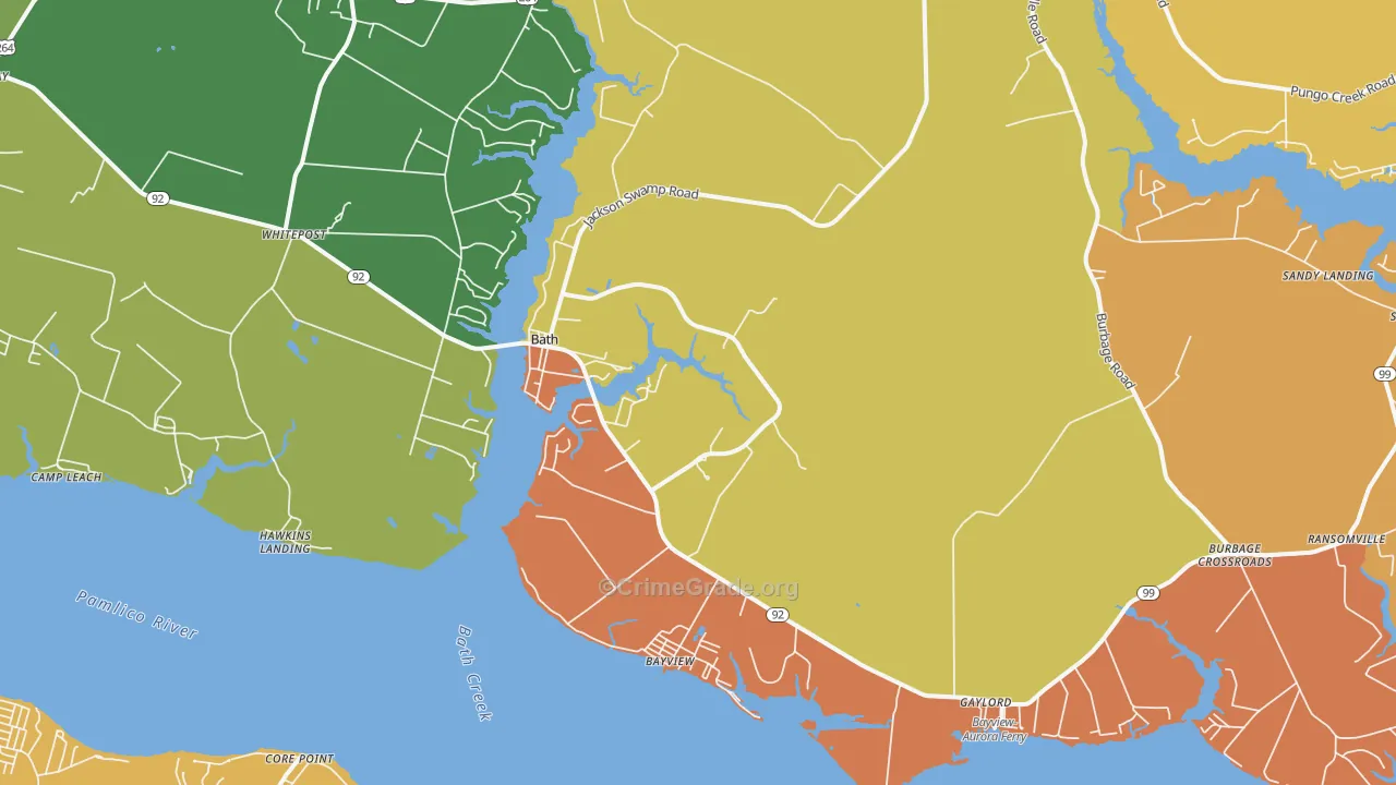 Bath, NC Map of Vandalism Rates