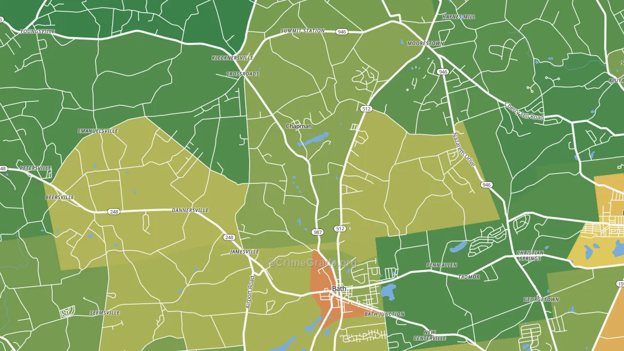 Bath, PA Map of Vandalism Rates