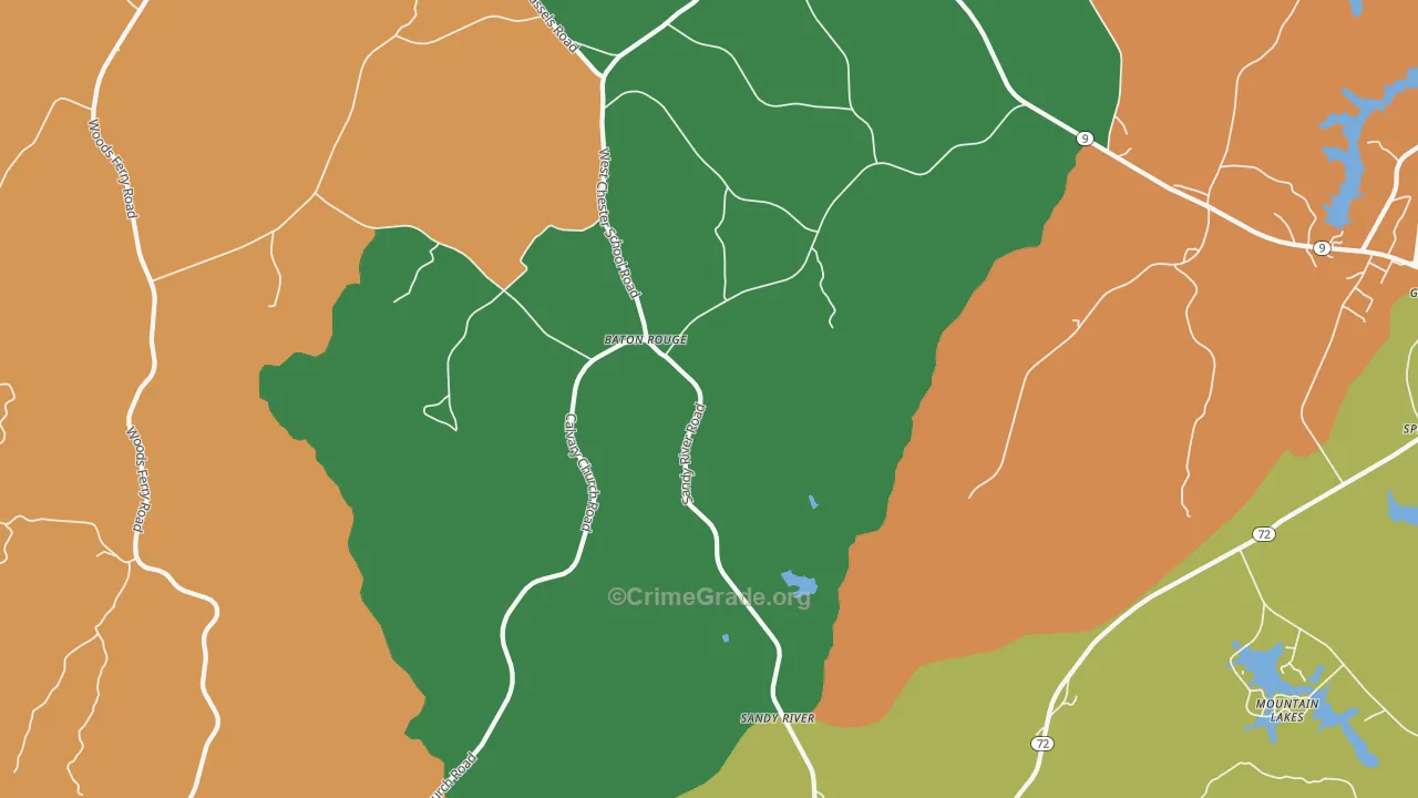 Baton Rouge, SC Map of Vandalism Rates