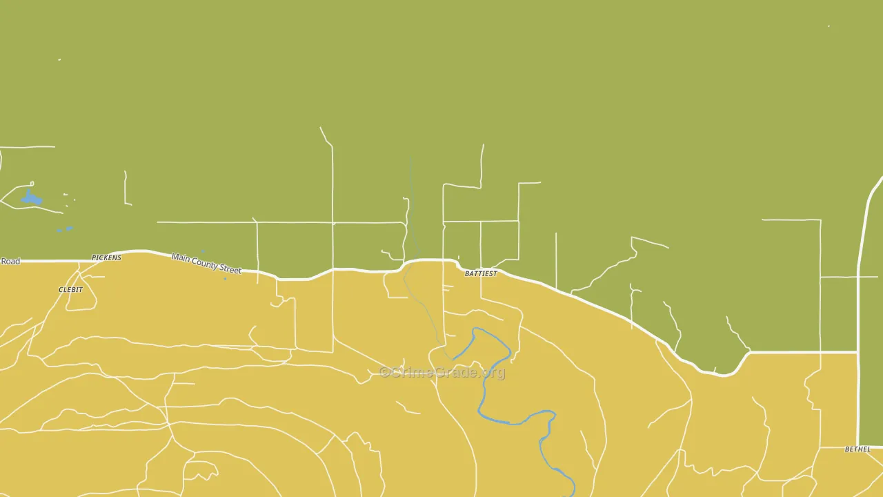 Battiest, OK Map of Vandalism Rates