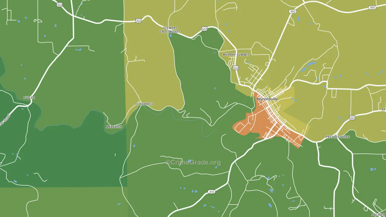 Battle Hollow, PA Map of Vandalism Rates