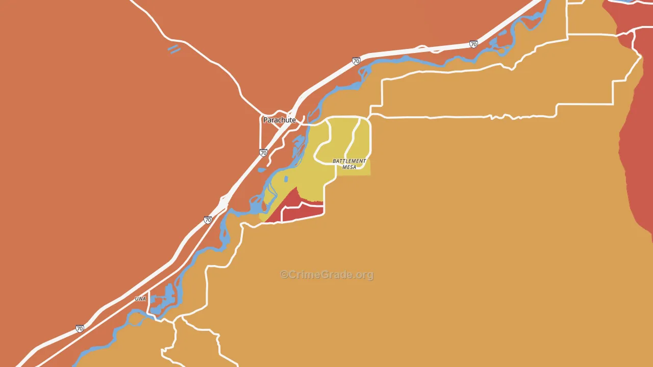 Battlement Mesa, CO Map of Vandalism Rates