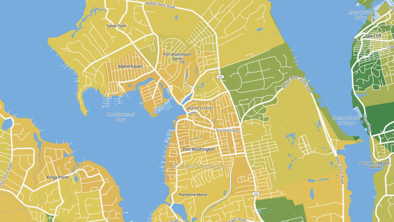 Baxter Estates, NY Map of Vandalism Rates