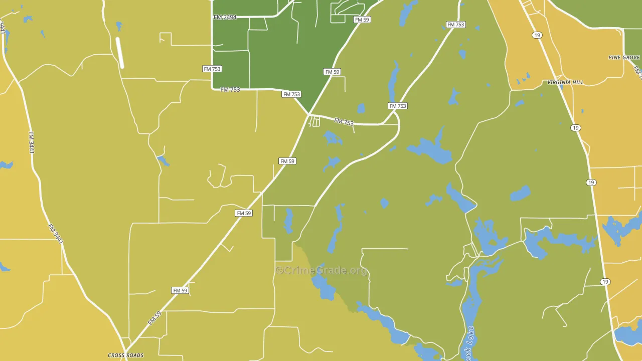 Baxter, TX Map of Vandalism Rates