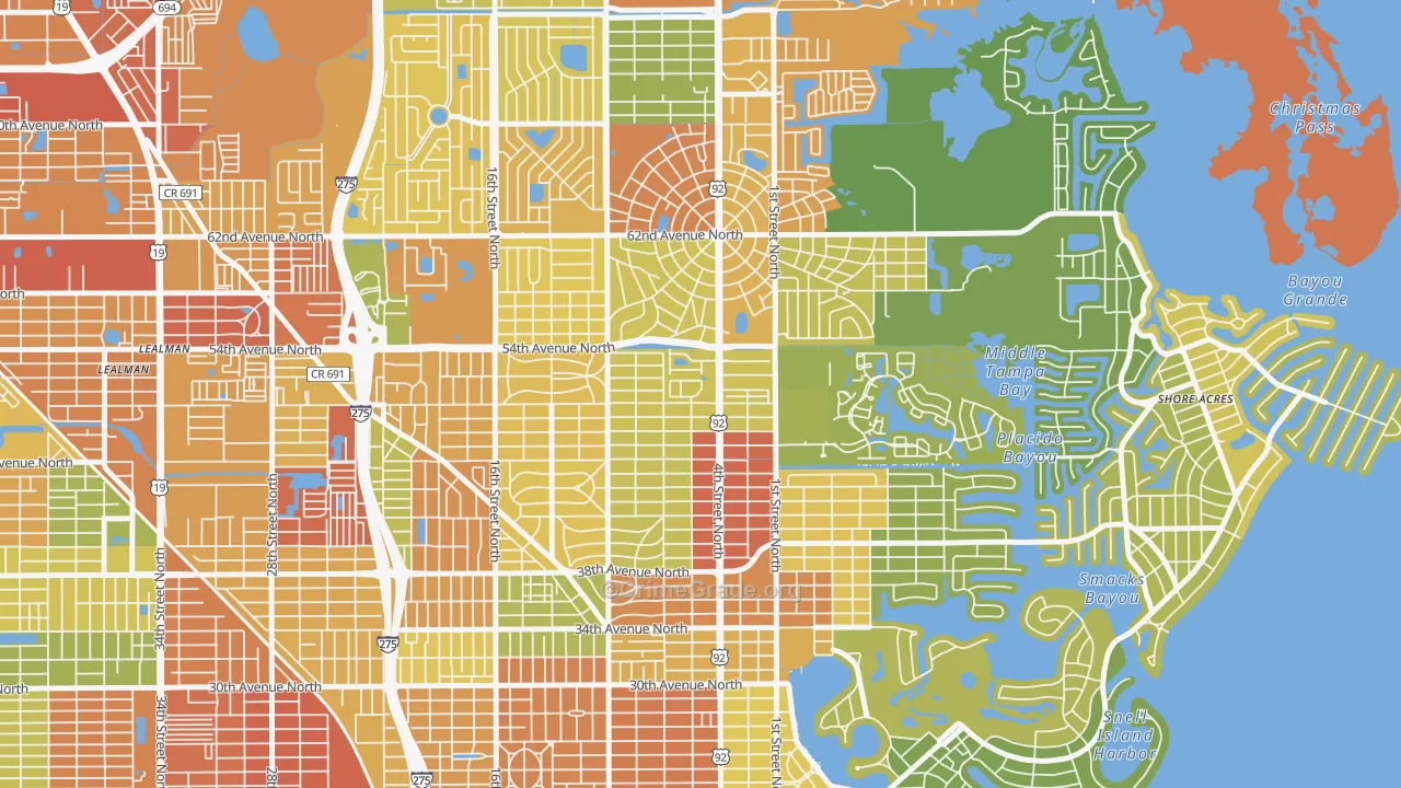 Bay Breeze Cove, St. Petersburg, FL Map of Vandalism Rates