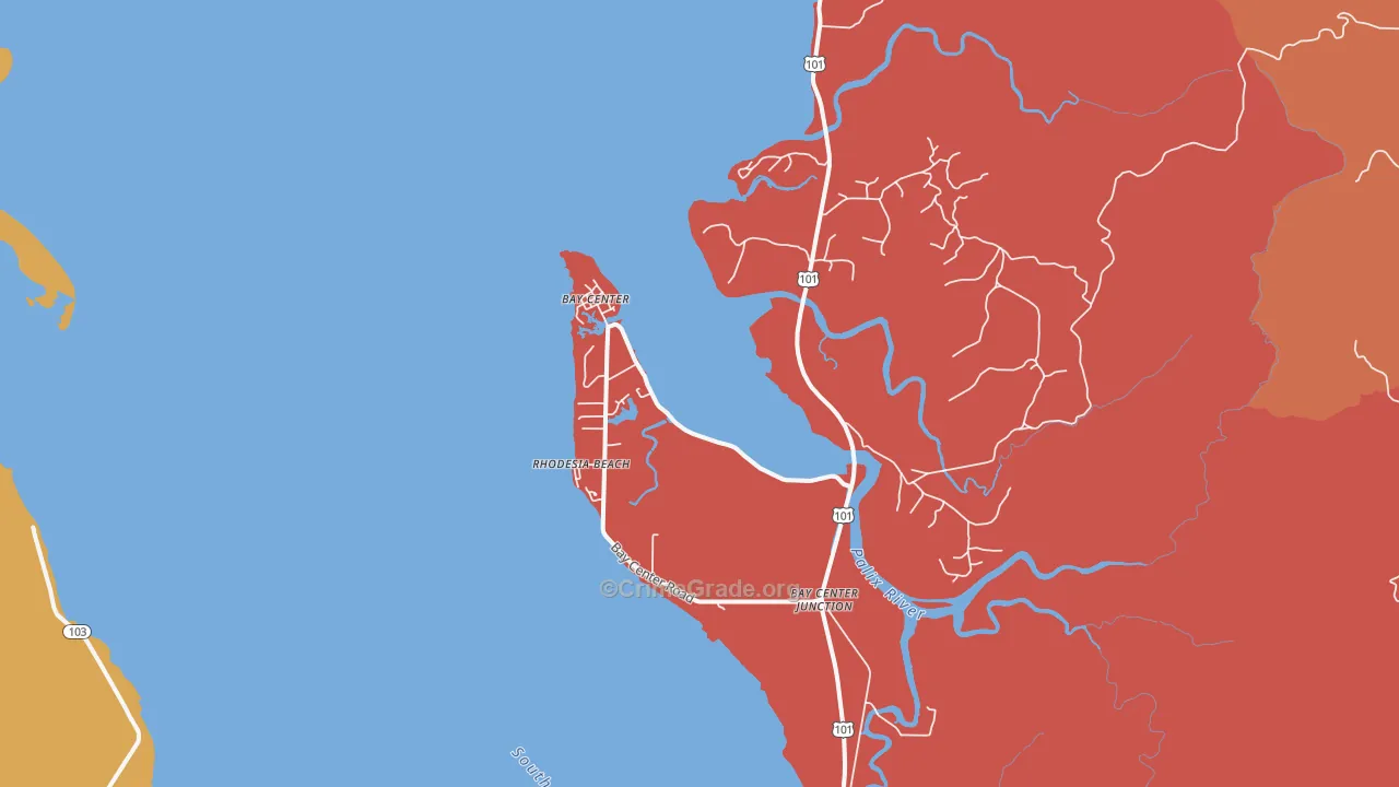 Bay Center, WA Map of Vandalism Rates