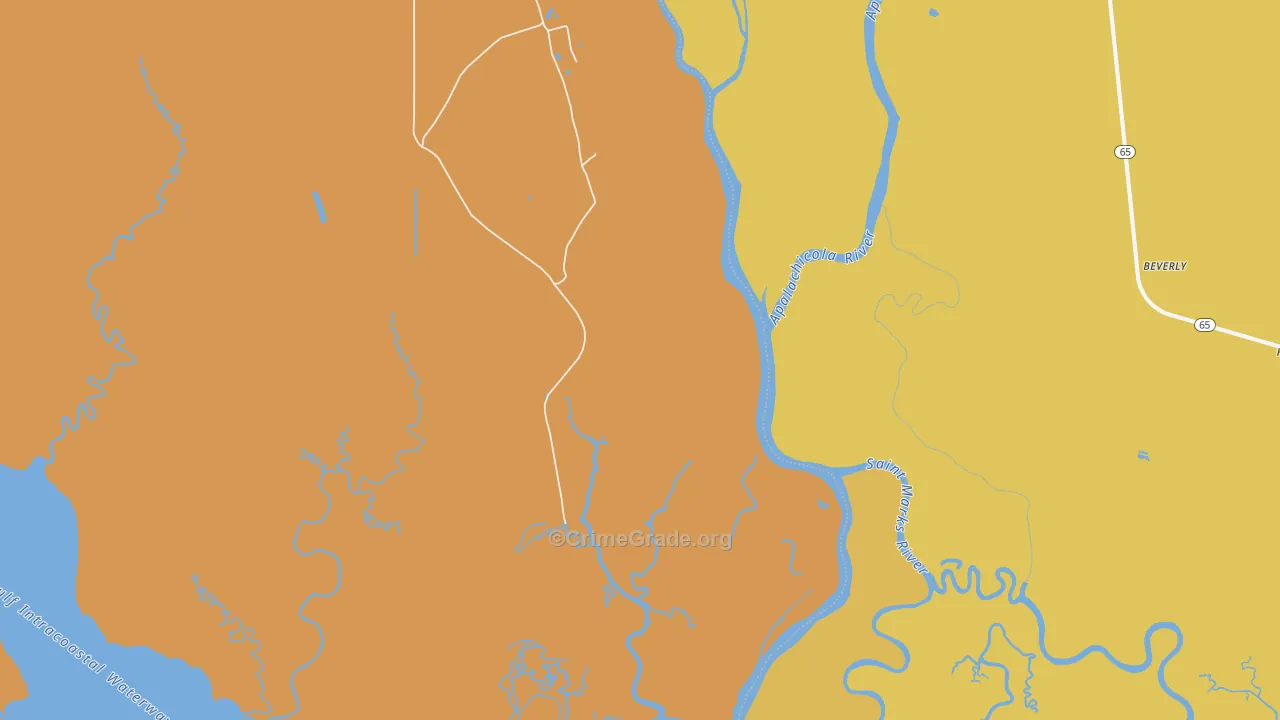 Bay City, FL Map of Vandalism Rates