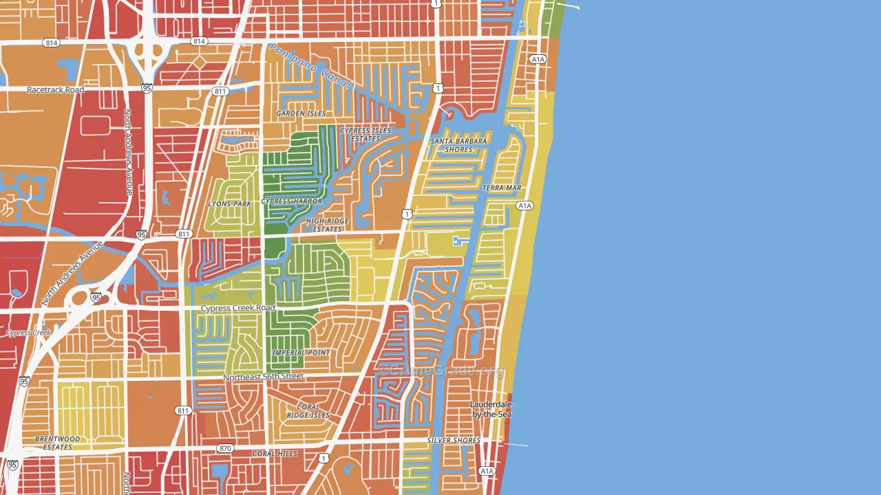 Bay Colony, Fort Lauderdale, FL Map of Vandalism Rates