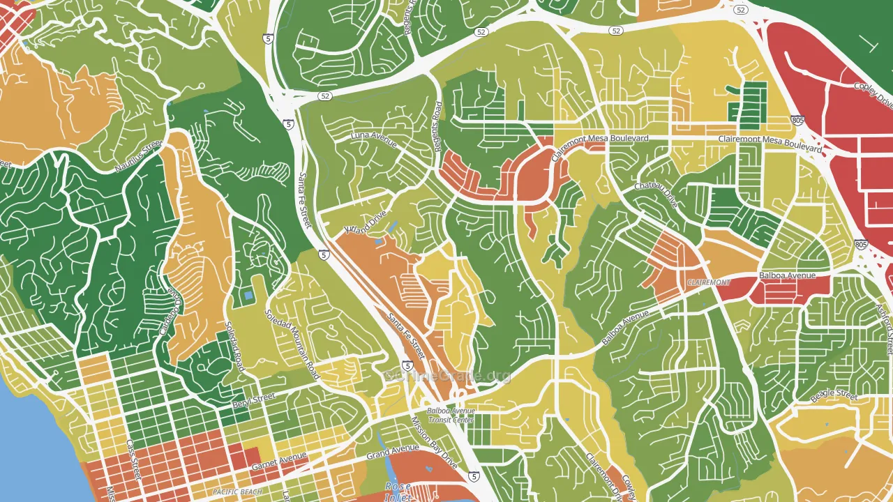 Bay Ho, San Diego, CA Map of Vandalism Rates