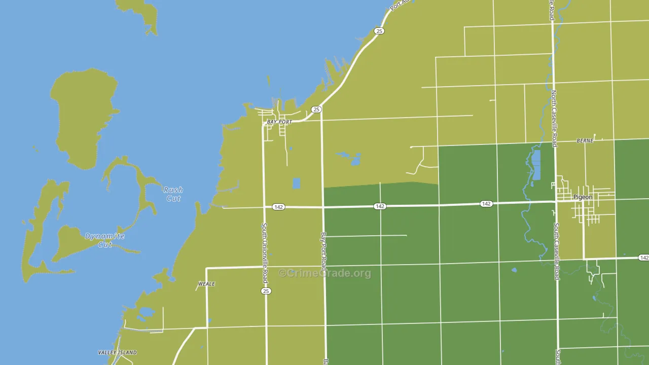 Bay Port, MI Map of Vandalism Rates