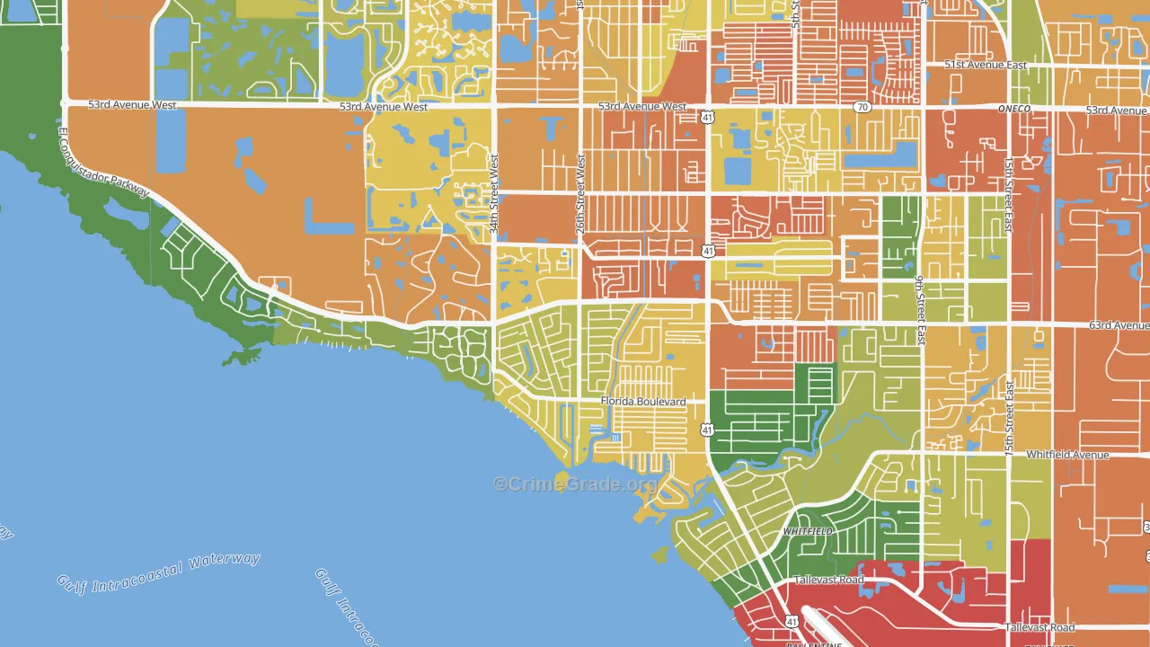 Bay Shore Gardens, Bayshore Gardens, FL Map of Vandalism Rates