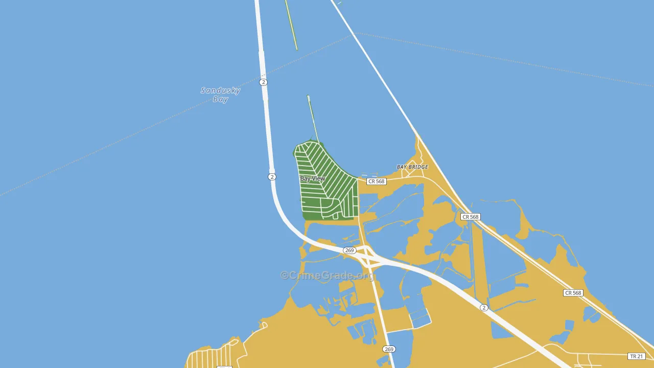 Bay View, OH Map of Vandalism Rates