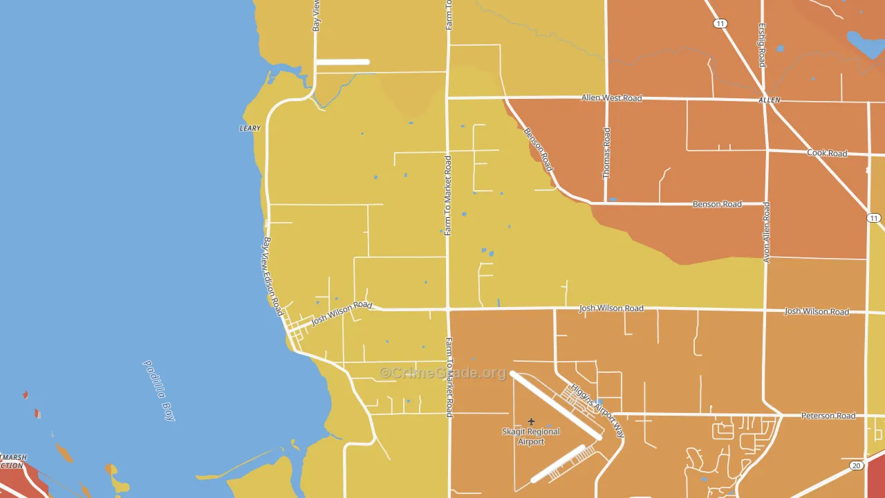 Bay View, WA Map of Vandalism Rates