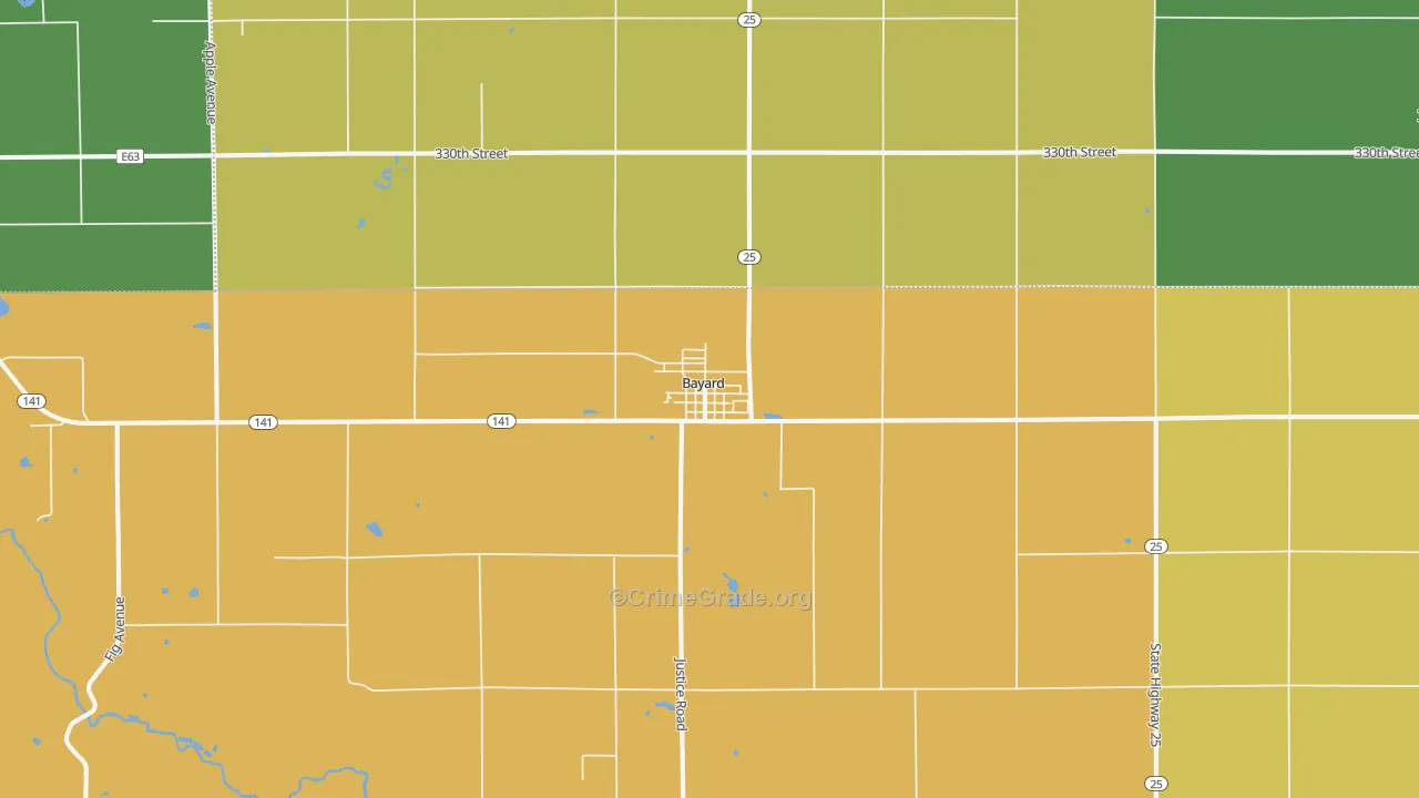 Bayard, IA Map of Vandalism Rates