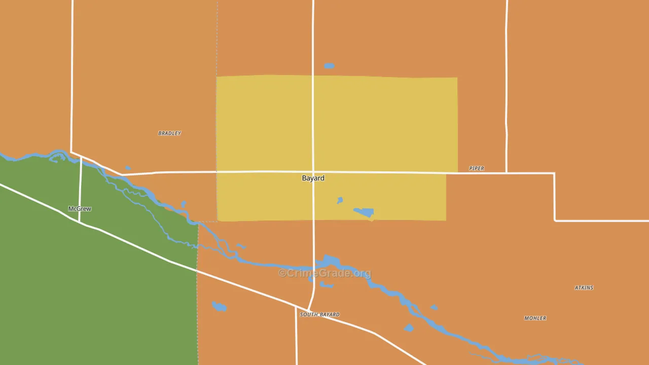 Bayard, NE Map of Vandalism Rates