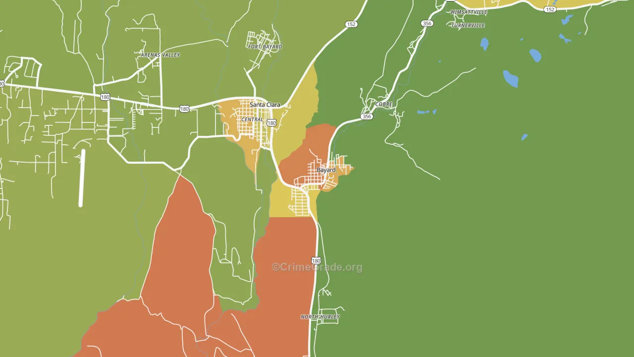 Bayard, NM Map of Vandalism Rates