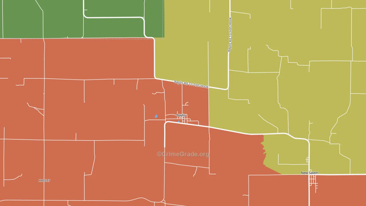Baylis, IL Map of Vandalism Rates