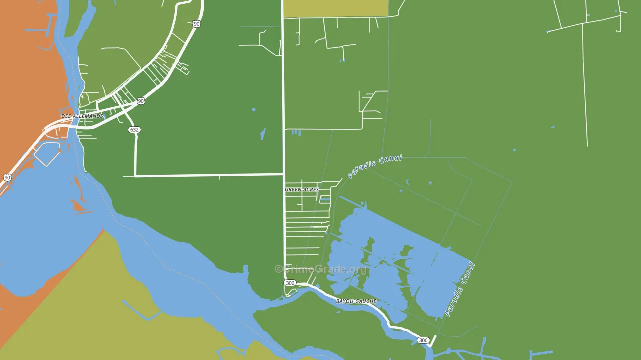 Bayou Gauche, LA Map of Vandalism Rates