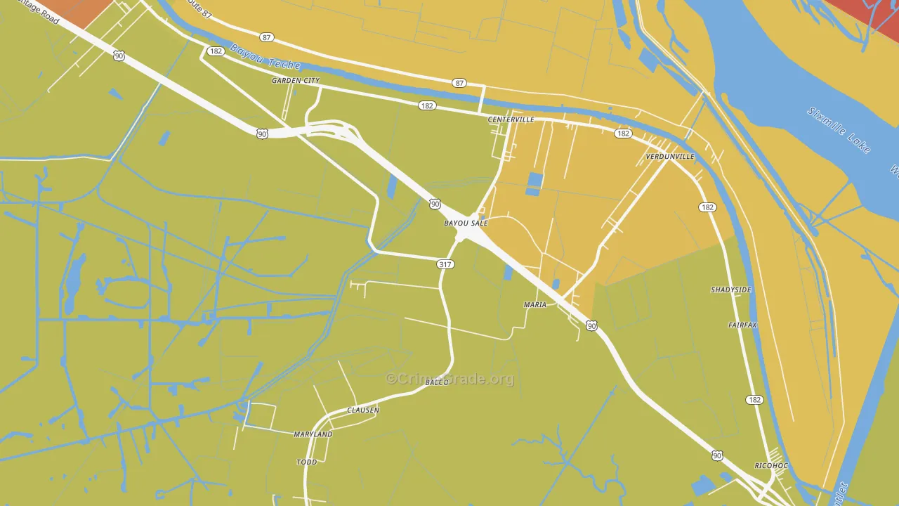 Bayou Sale, LA Map of Vandalism Rates