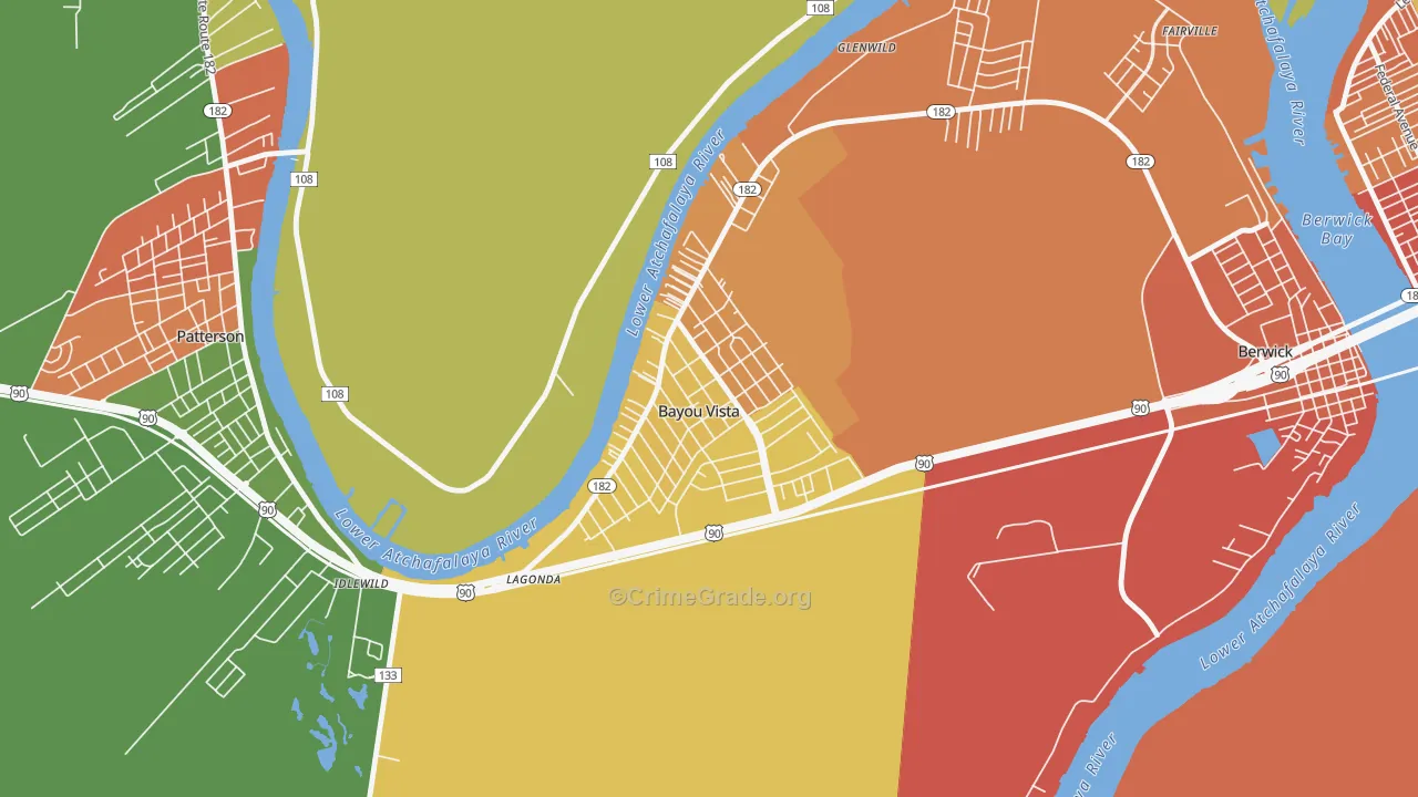 Bayou Vista, LA Map of Vandalism Rates