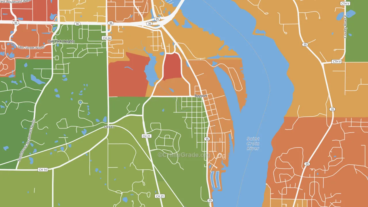 Bayport, MN Map of Vandalism Rates