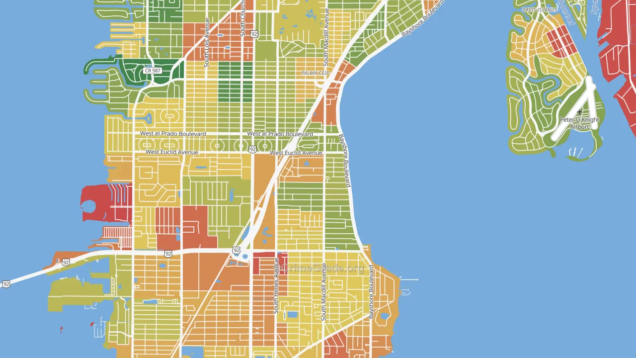 Bayshore Beautiful, Tampa, FL Map of Vandalism Rates