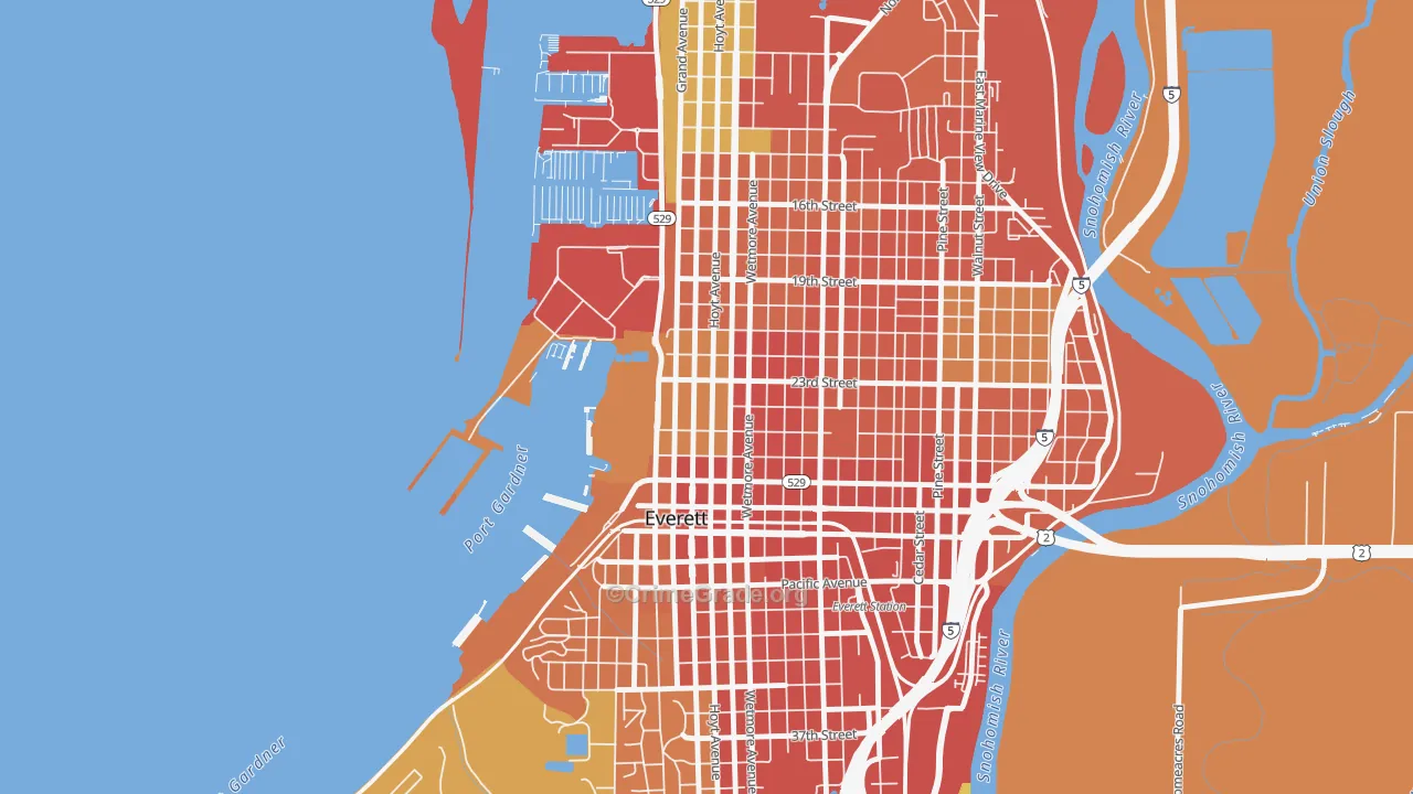 Bayside, Everett, WA Map of Vandalism Rates