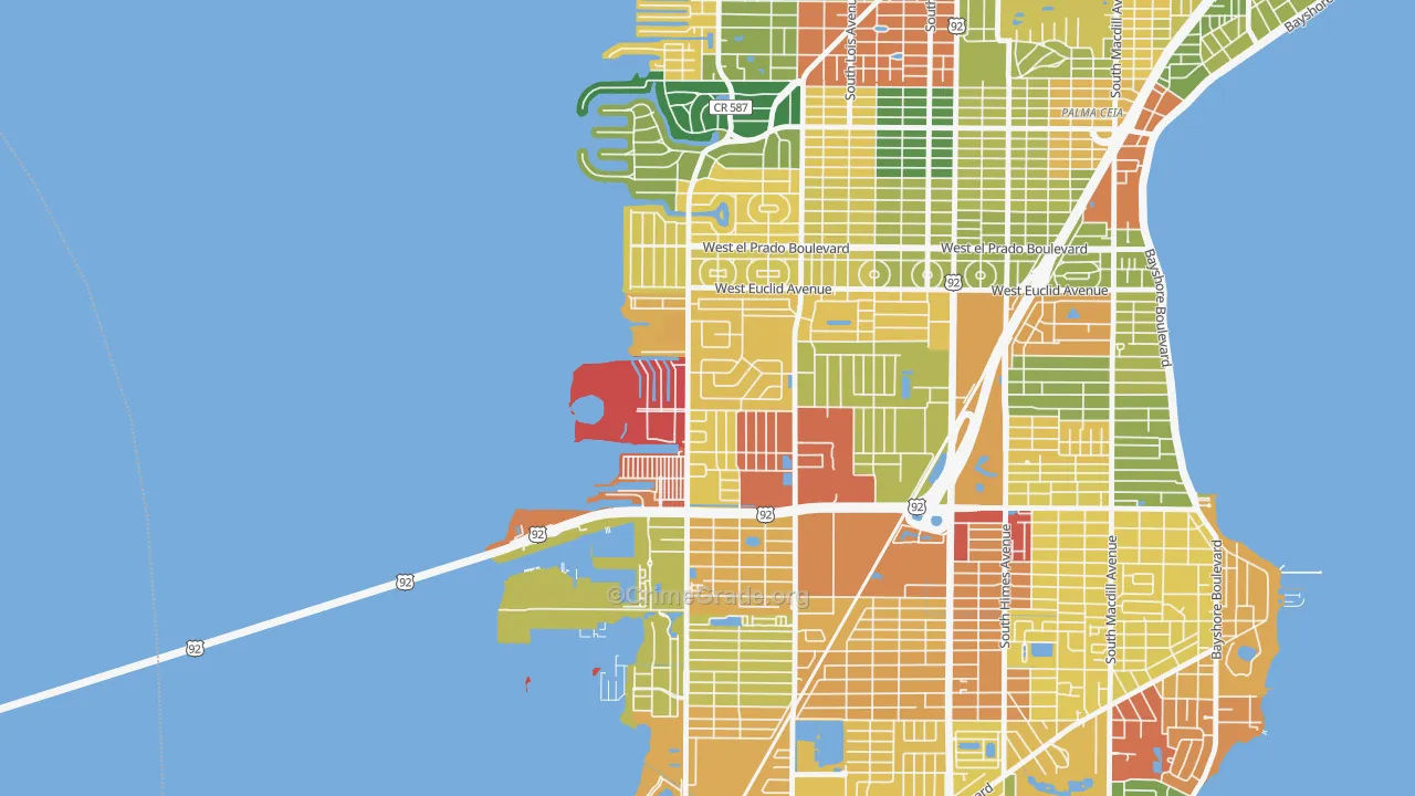 Bayside West, Tampa, FL Map of Vandalism Rates