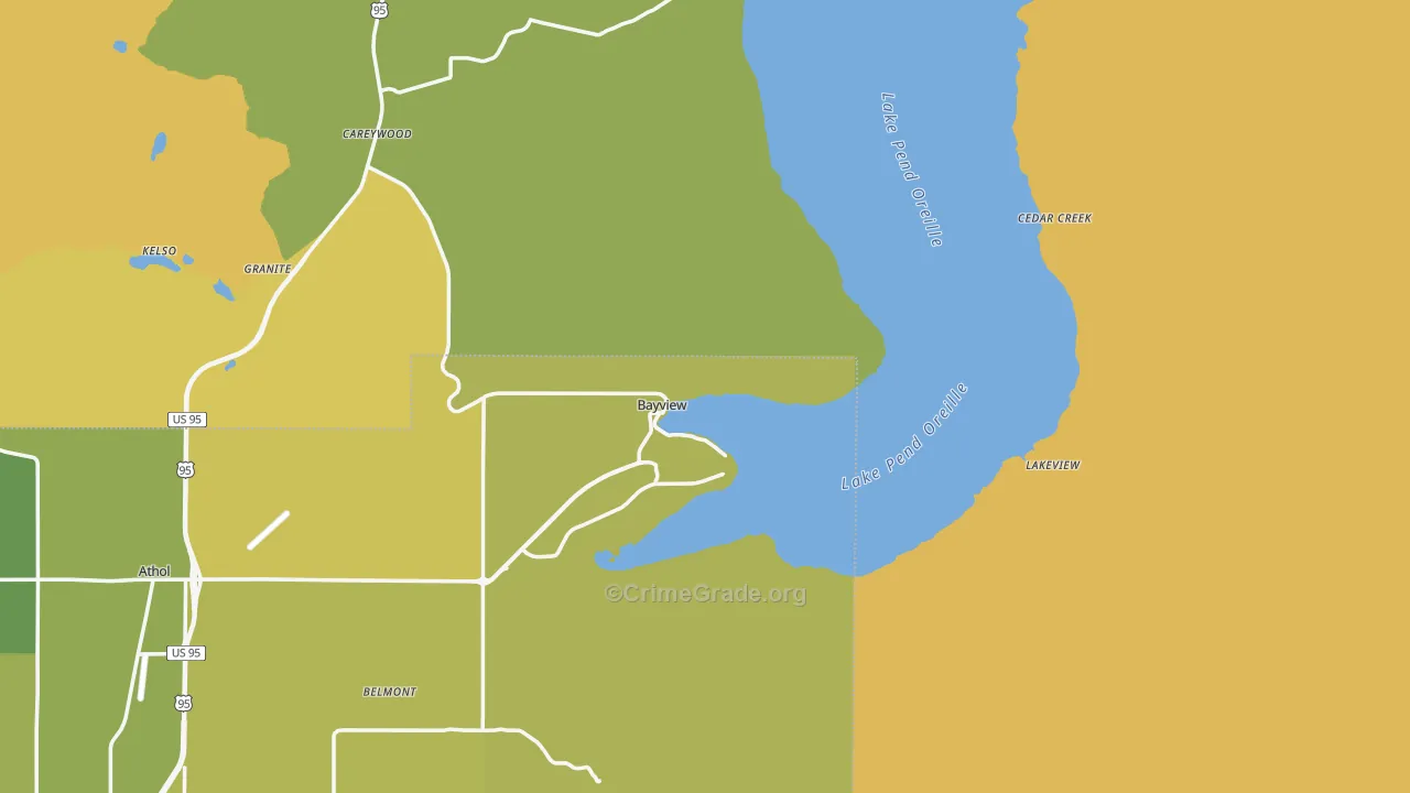 Bayview, ID Map of Vandalism Rates